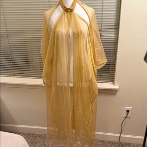 Adult Woman Sheer Gold Collard Cape OS